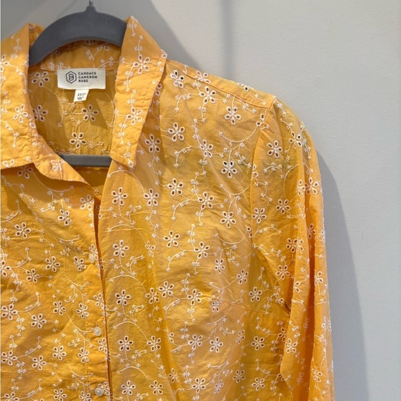 Candace Cameron Bure Yellow Floral Button-Up Shirt - Picture 3 of 5